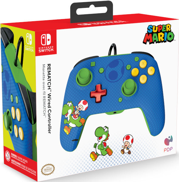 Mando Pdp Rematch Wired Controller Super Mario Toad & Yoshi ( Switch 2 / Lite / Oled ) Hover Image