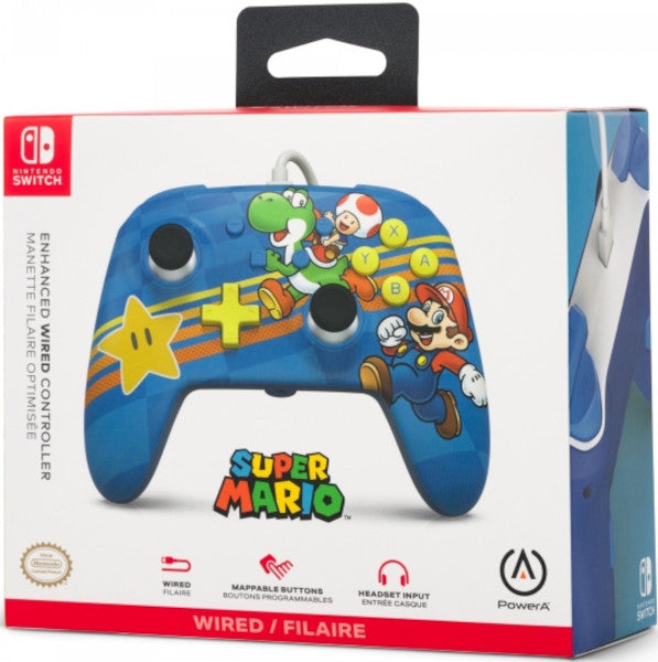 Mando Power A Enhanced Wired Controller Super Mario Mushroom Kingdom (switch/oled)