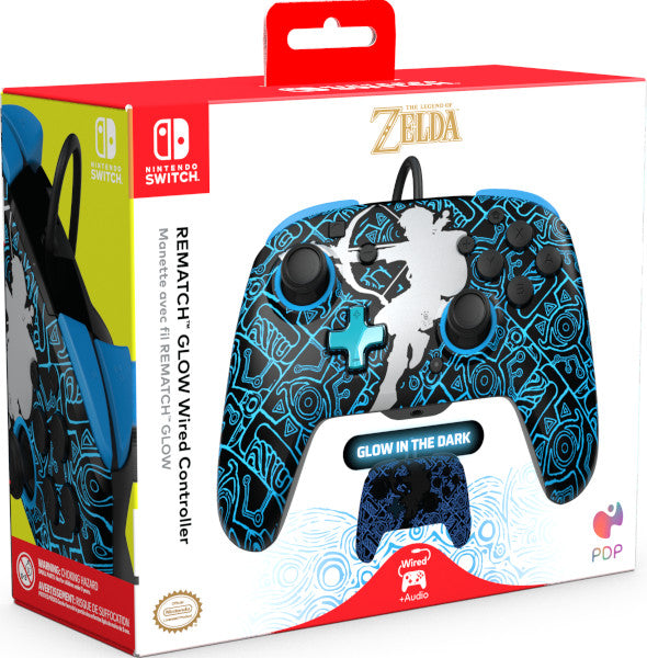 Mando Pdp Rematch Glow Wired Controller Zelda Link ( Switch 2 ) Hover Image