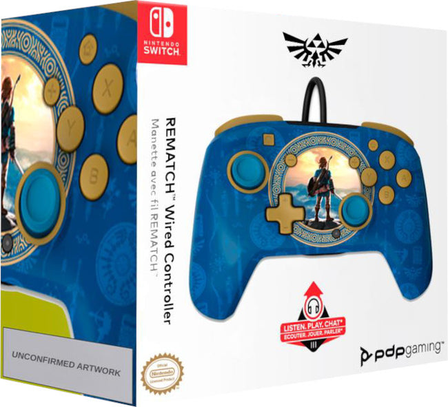 Mando Pdp Rematch Wired Controller Zelda Hyrule Blue ( Switch 2 ) Hover Image