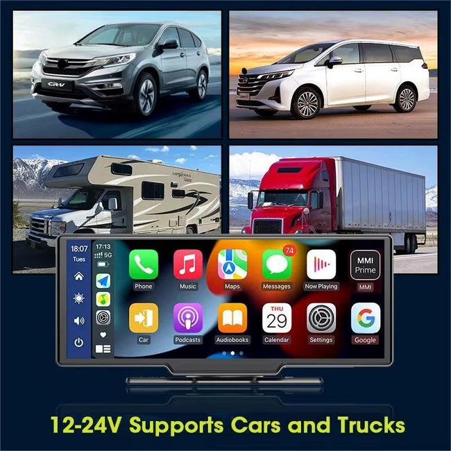 Pantalla táctil universal con Dash Cam Integrada SWM B5303R 10.26 pulgadas Carplay/Android Auto Inalámbrico Negro Main Image
