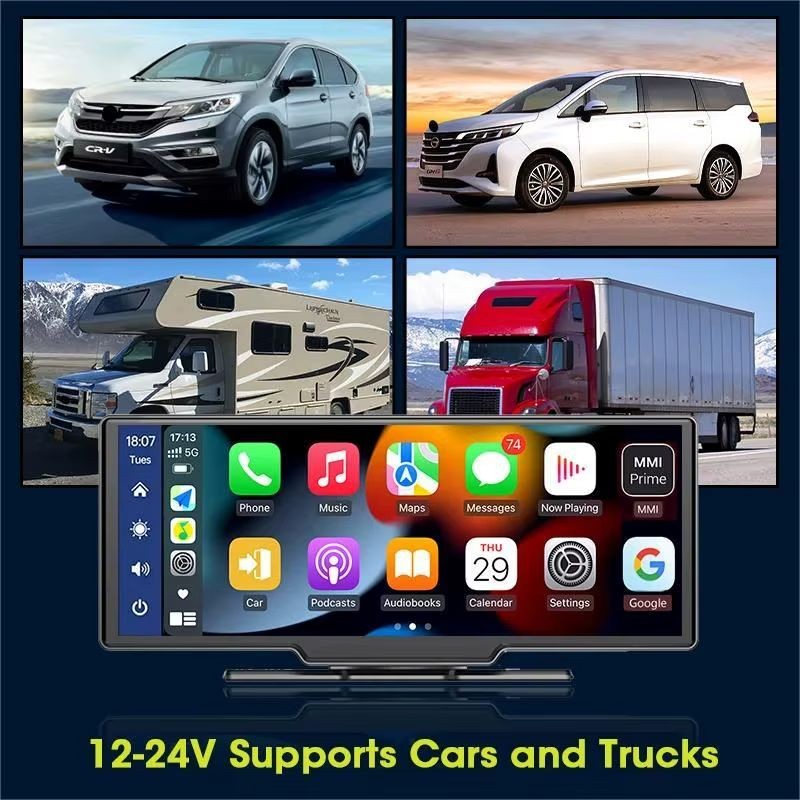 Pantalla táctil universal con Dash Cam Integrada SWM B5303R 10.26 pulgadas Carplay/Android Auto Inalámbrico Negro