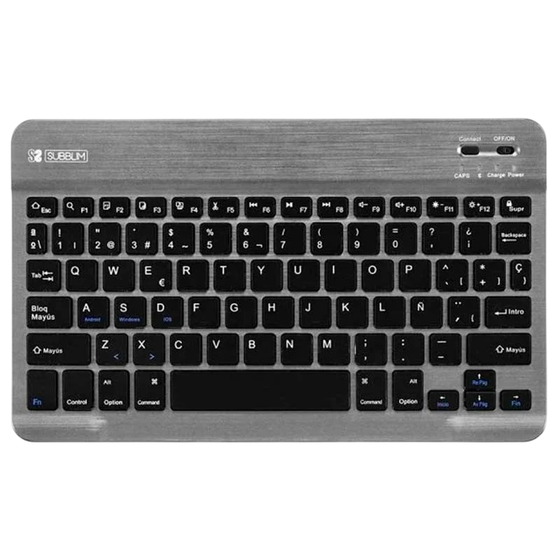 SUBBLIM Teclado Bluetooth Smart para Android, Mac, OS y Windows Gris