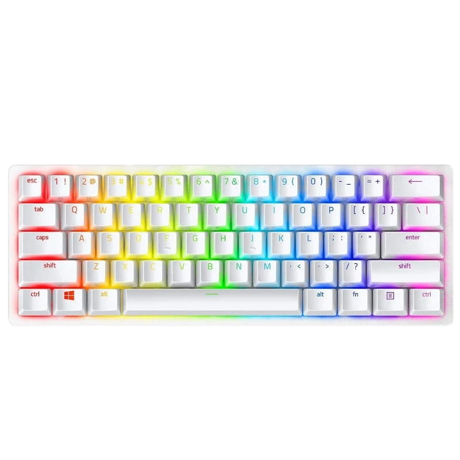 Teclado Mecánico Gaming Razer Huntsman Mini Blanco Clicky Optical Switch Morado Hover Image
