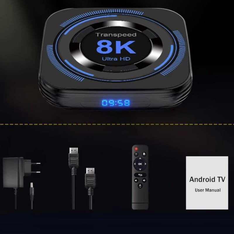 Transpeed 8K H618 2GB/16GB Wifi Dual Android 12 Negro - Android TV
