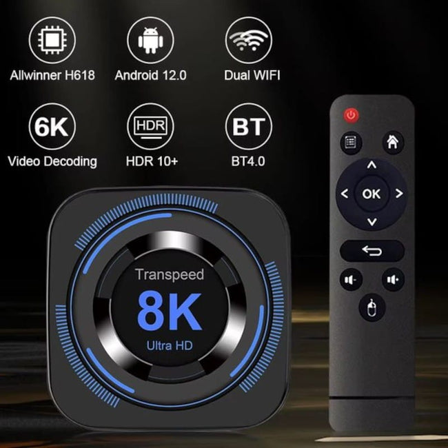 Transpeed 8K H618 2GB/16GB Wifi Dual Android 12 Negro - Android TV Main Image