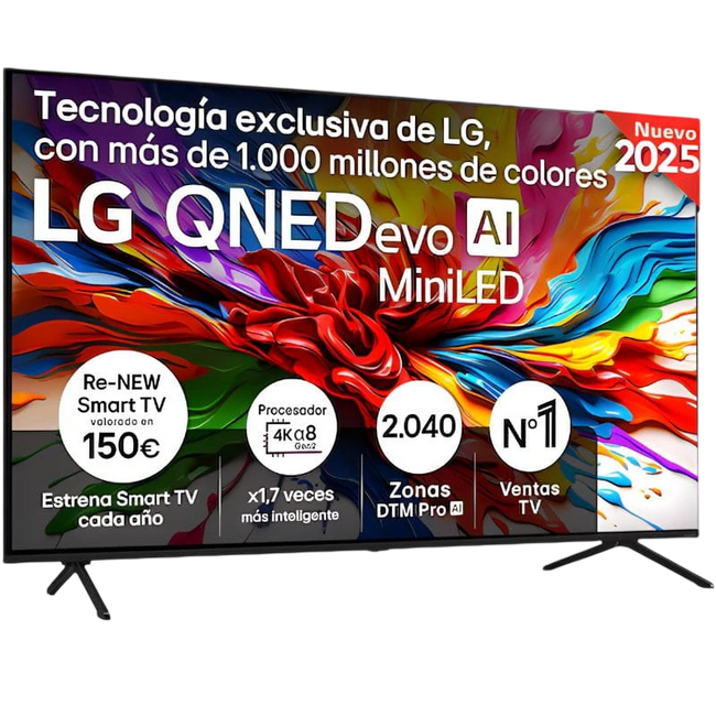LG AI 65QNED92A6A 65"4K UHD QNED evo MiniLED Alfa8 Wi-Fi Smart TV Hover Image