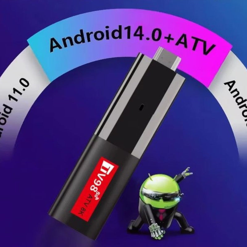 TV98 ATV Mini 8K RK3518 2GB/16GB Wifi Dual Android 14 Negro - Android TV