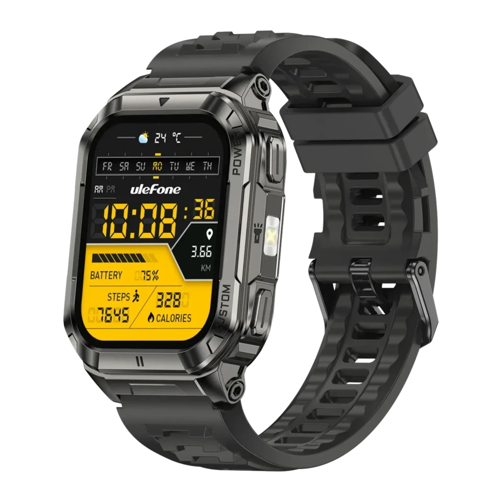 Ulefone Armor Watch Ultra Negro 1,5 pulgadas Llamadas Bluetooth 8 días 5ATM IP69K