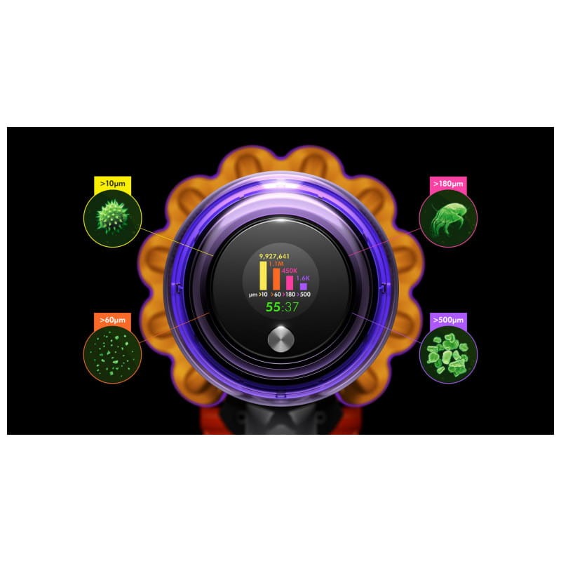 Dyson V15 Detect Absolute Niquel, Amarillo - Aspiradora Sin Bolsa/ Sin cable