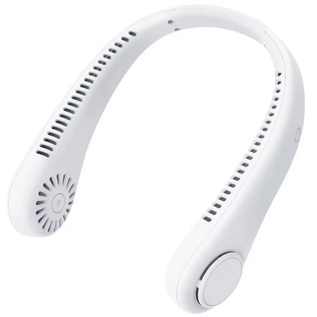 Ventilador de Cuello con Auriculares 5 Niveles 3000 mAh USB Blanco Hover Image