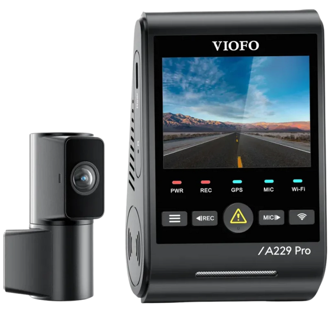 VIOFO A229 Pro Tele 4K + 2K WiFi GPS - Dashcam sensor Sony STARVIS 2 IMX678 de 8 MP Hover Image