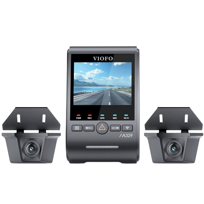 VIOFO A329WW 3CH 4K 30FPS Front + Dual 2K HDR Waterproof Rear Cameras - DashCam Hover Image