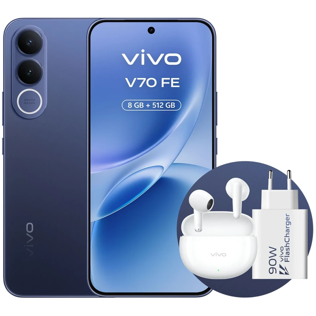 Vivo V70 FE 5G 8GB/512GB Azul 6,83 pulgadas AMOLED 120Hz 200MP 7000mAh NFC + Cargador 90W + Auriculares