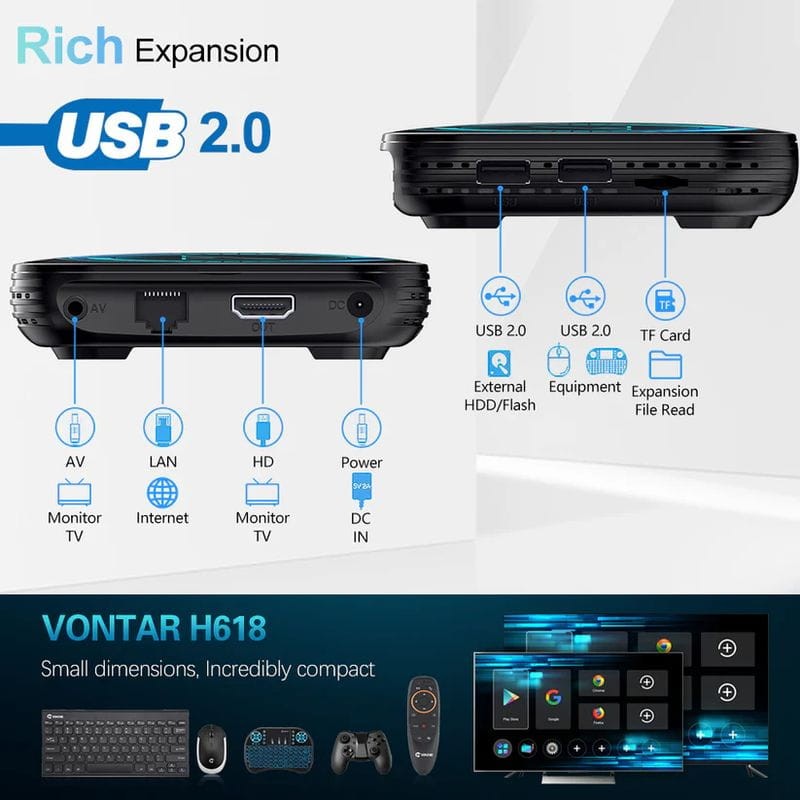 Vontar H618 4GB/64GB 4K Android 12.0 - Android TV