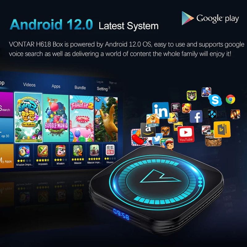 Vontar H618 4GB/64GB 4K Android 12.0 - Android TV