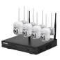 Kit videovigilancia IP Escam WNK714 Wifi 3MP 4 Cámaras Blanco
