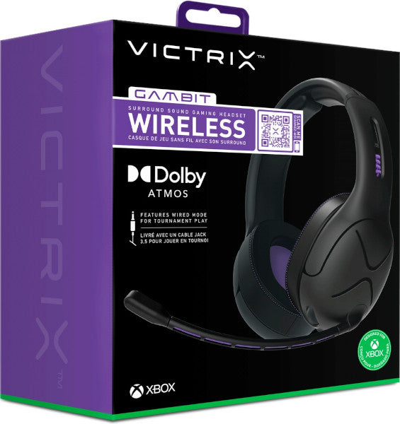 XBOX SERIES X Pdp Victrix Gambit Black Wireless Surround Sound Gaming Headset (xbox One) Hover Image