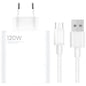 Cargador de carga Rápida Xiaomi 120W HyperCharge Combo USB Tipo-A Blanco + Cable USB-A a USB-C