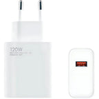 Cargador de carga Rápida Xiaomi 120W HyperCharge Combo USB Tipo-A Blanco + Cable USB-A a USB-C