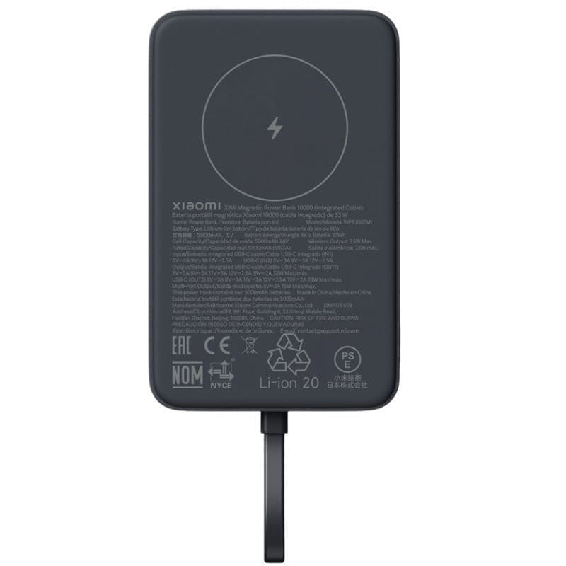 Xiaomi Power Bank Magnético 10000mAh con cable integrado - Blanco