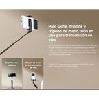 Xiaomi Selfie Stick Tripod Mini - Bastón de Selfie Bluetooth con Mini Trípode Negro