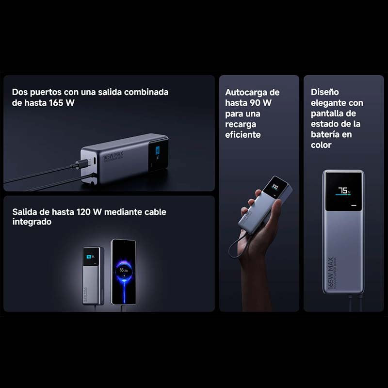 Xiaomi 165W Power Bank 10000mAh (Cable Integrado) - Banco de Alimentación