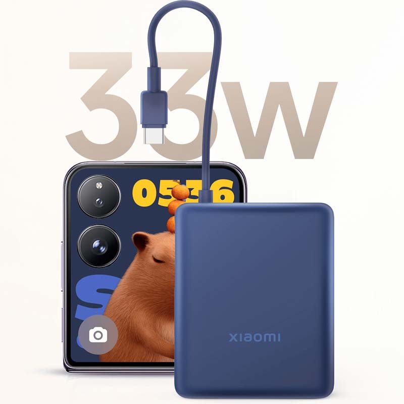 Xiaomi 33W Power Bank 10000mAh (Cable Integrado) - Banco de Alimentación Azul