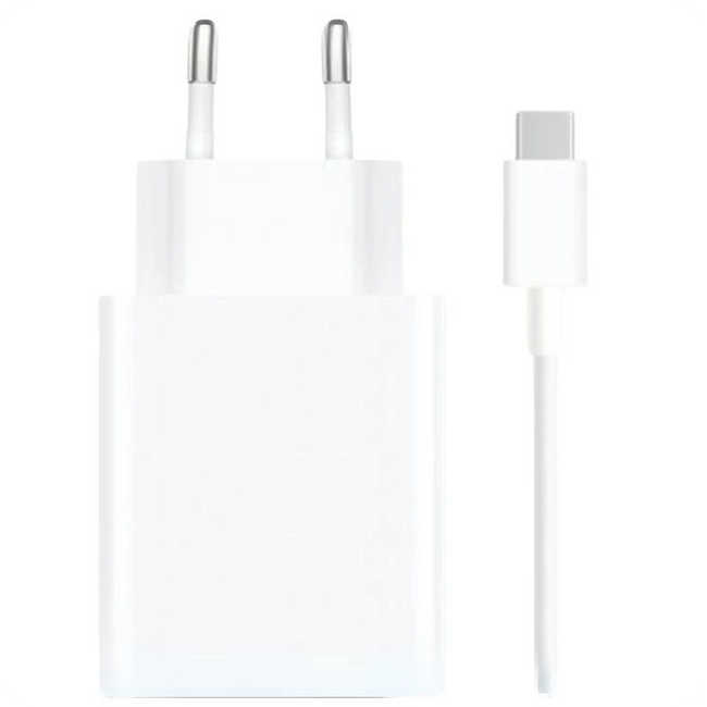 Cargador de carga Rápida Xiaomi 67W HyperCharge Combo USB Tipo-A Blanco + Cable USB-A a USB-C Hover Image