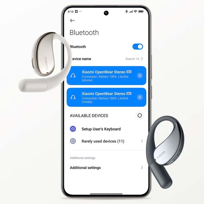 Xiaomi OpenWear Stereo Gris - Auriculares Inalámbricos Bluetooth