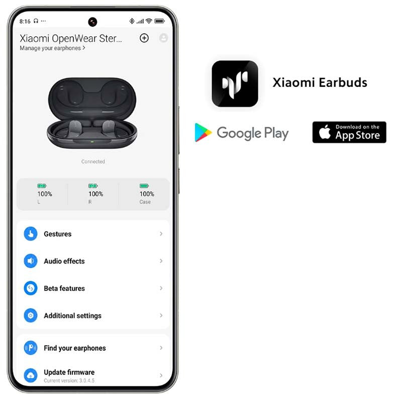 Xiaomi OpenWear Stereo Gris - Auriculares Inalámbricos Bluetooth