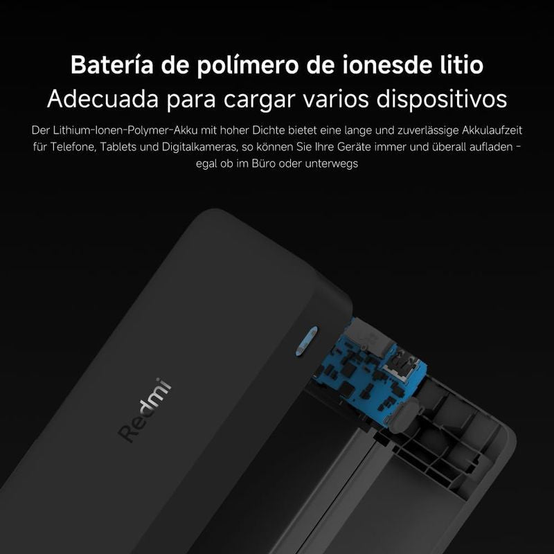 Xiaomi Redmi Power Bank 20000 mAh 18W Fast Charge Negro