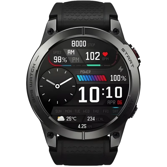 Zeblaze Stratos 3 Pro Negro - Reloj inteligente con pantalla AMOLED HD Hover Image